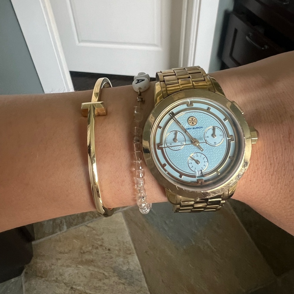 Tory Burch Gold Chronograph Trb1021 Watch